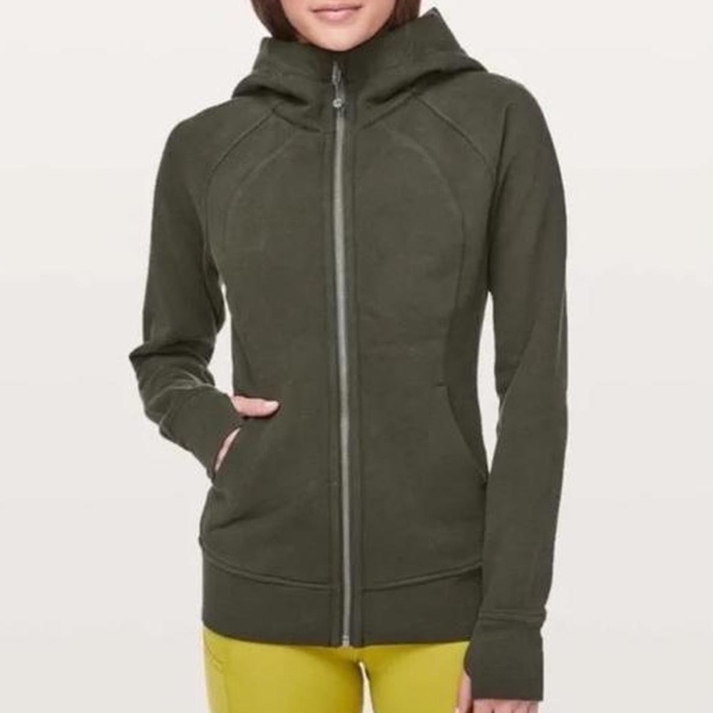 Olive Green Zip-Up Hoodie